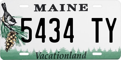 ME license plate 5434TY