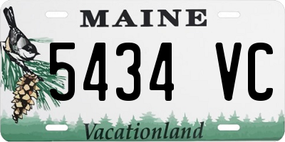 ME license plate 5434VC