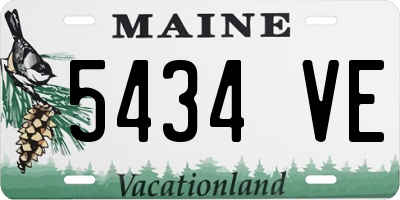 ME license plate 5434VE