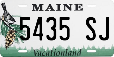 ME license plate 5435SJ