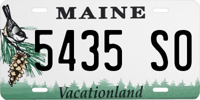 ME license plate 5435SO