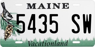 ME license plate 5435SW