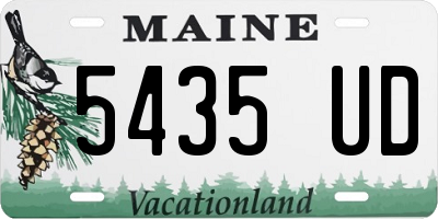 ME license plate 5435UD
