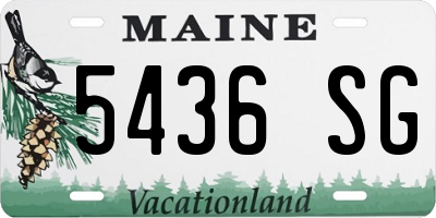 ME license plate 5436SG