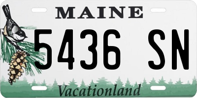 ME license plate 5436SN