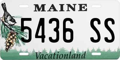 ME license plate 5436SS