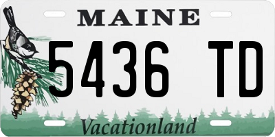 ME license plate 5436TD