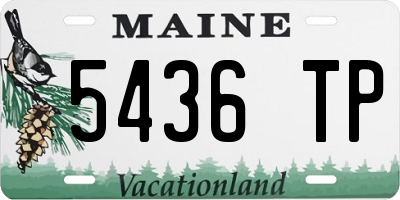 ME license plate 5436TP