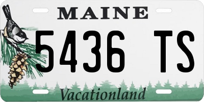 ME license plate 5436TS
