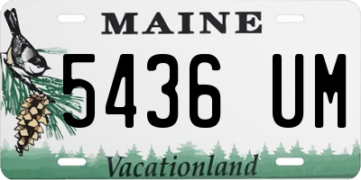 ME license plate 5436UM