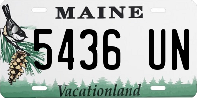 ME license plate 5436UN