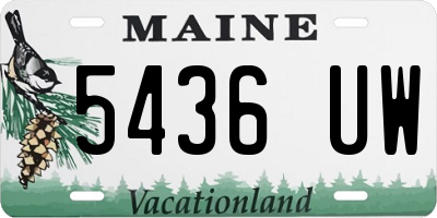 ME license plate 5436UW