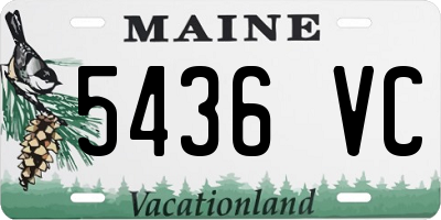 ME license plate 5436VC