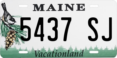 ME license plate 5437SJ
