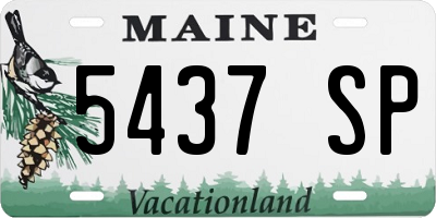 ME license plate 5437SP