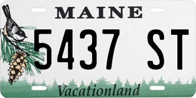 ME license plate 5437ST