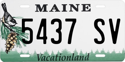 ME license plate 5437SV