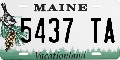 ME license plate 5437TA