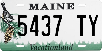 ME license plate 5437TY