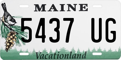ME license plate 5437UG
