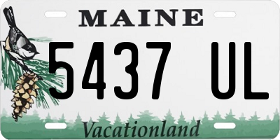 ME license plate 5437UL