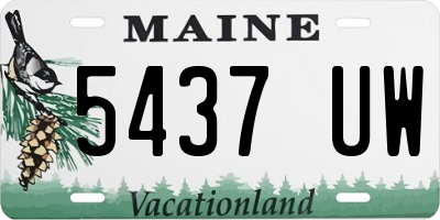 ME license plate 5437UW