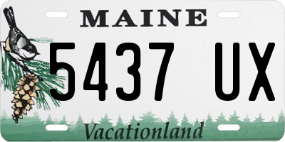 ME license plate 5437UX