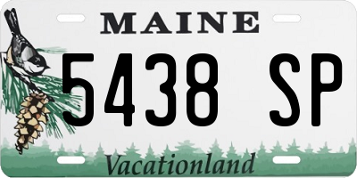 ME license plate 5438SP