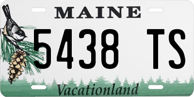 ME license plate 5438TS