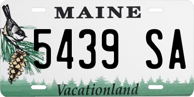 ME license plate 5439SA