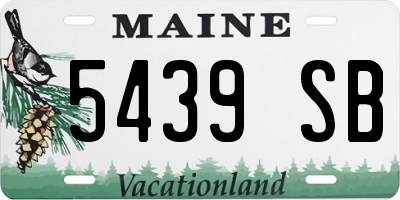 ME license plate 5439SB