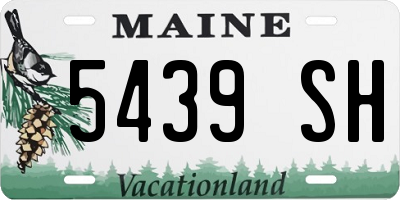 ME license plate 5439SH