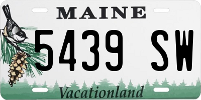 ME license plate 5439SW