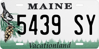 ME license plate 5439SY