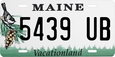 ME license plate 5439UB