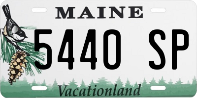 ME license plate 5440SP