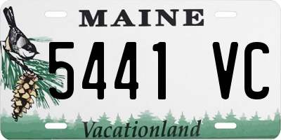 ME license plate 5441VC