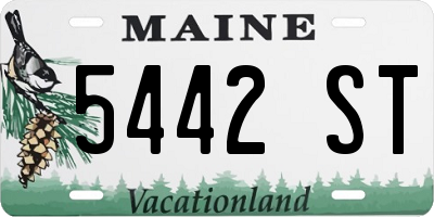 ME license plate 5442ST