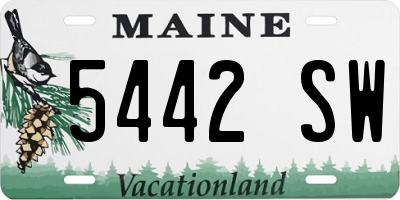 ME license plate 5442SW