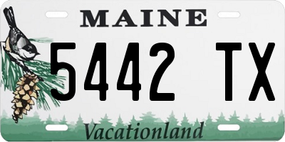 ME license plate 5442TX