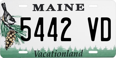 ME license plate 5442VD