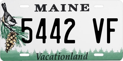ME license plate 5442VF