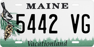 ME license plate 5442VG