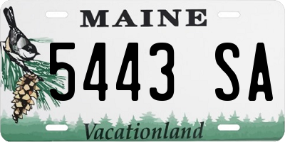 ME license plate 5443SA