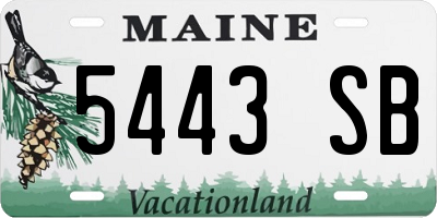 ME license plate 5443SB