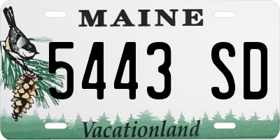 ME license plate 5443SD