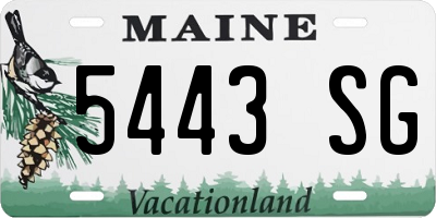 ME license plate 5443SG