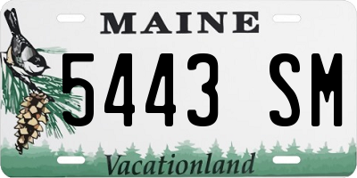 ME license plate 5443SM