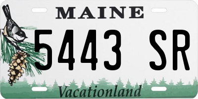 ME license plate 5443SR