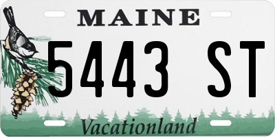 ME license plate 5443ST